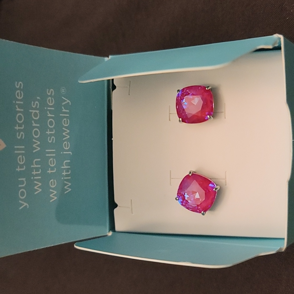PINK  Clara origami owl earrings